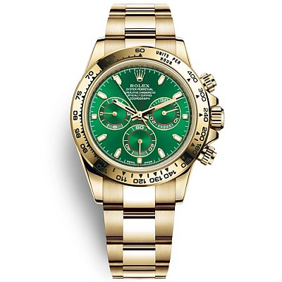 ★[AR팩토리]ROLEX-롤렉스 코스모그래프 데이토나 옐로우 골드 그린다이얼 시계 40mm