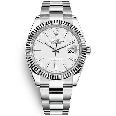 [스페셜오더]ROLEX-롤렉스 데이트저스트 데이트 스틸 화이트 다이얼 시계 41mm