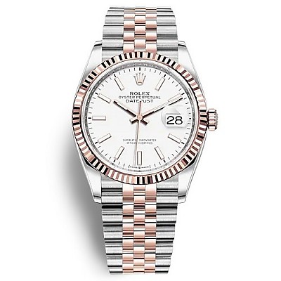 [스페셜오더]ROLEX-롤렉스 데이트저스트 데이트 에버로즈 스틸 화이트 시계 36mm