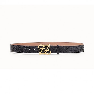 FENDI-7C0414 팬디 블랙 빈티지 골드 메탈 카이만 남성용 벨트