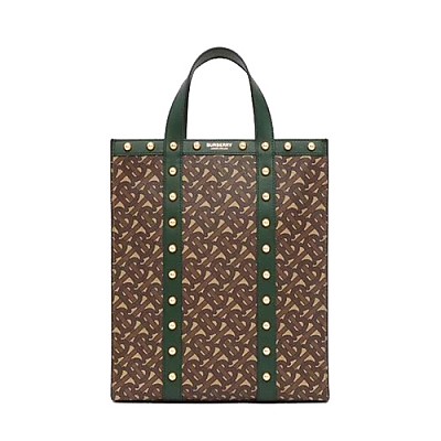 [스페셜오더]BURBERRY-80250751 버버리 그린 스몰 모노그램 프린트 포트레이트 토트백