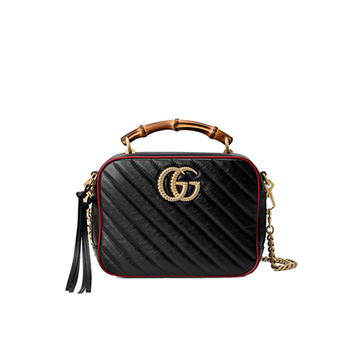 [스페셜오더]GUCCI-602270 8277 구찌 블랙 GG 마몽 스몰 뱀부 숄더백