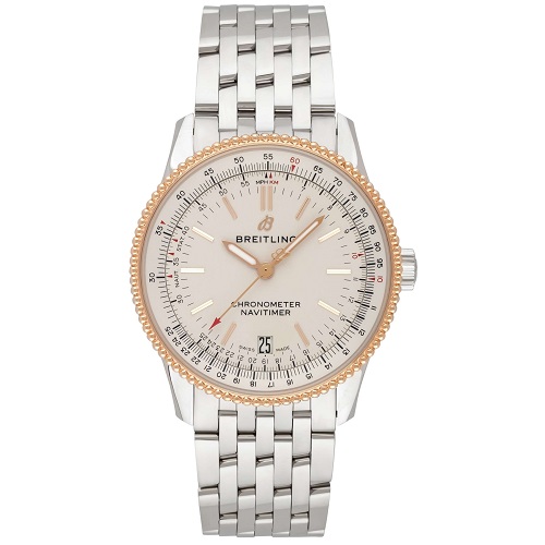 [스페셜오더]BREITLING-브라이틀링 내비타이머 로즈 골드 스틸 실버 Man´s 38mm