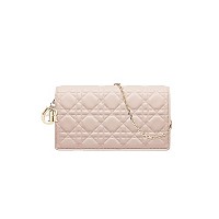 [스페셜오더]Christian Dior-S0204 크리스찬 디올 화이트 까나쥬 하트 아플리케  Lady Dior 체인 클러치 백