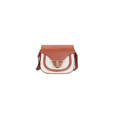 [스페셜오더]TOD'S-토즈 브라운 가죽/베이지 캔버스 마이크로 크로스 바디백