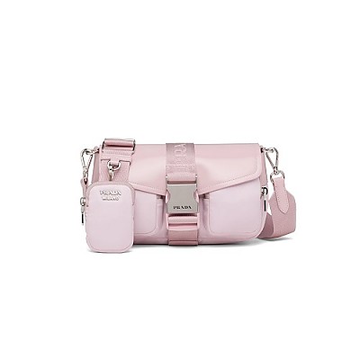 [스페셜오더]PRADA-1BD295 프라다 화이트 나일론 브러시드 가죽 포켓 숄더 백