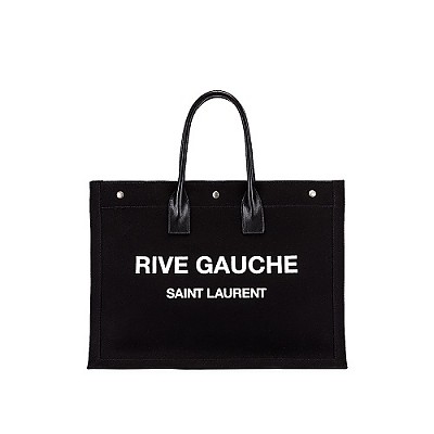 SAINT LAURENT-4992909 생 로랑 화이트 리브고쉬 프린트 캔버스 토트백