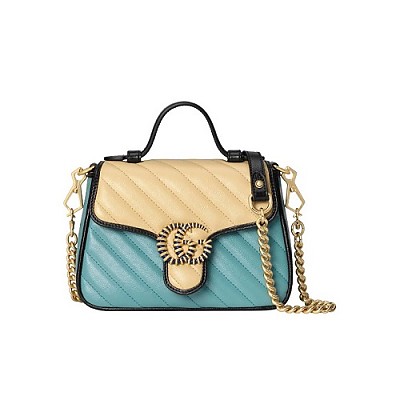 [스페셜오더]GUCCI-583571 2535 구찌 브라운 GG 마몽 마틀라세 미니 탑 핸들 백