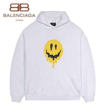 BALENCIAGA-08256 발렌시아가 화이트 아플리케 장식 후드 티셔츠 남여공용