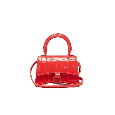 [스페셜오더]BALENCIAGA-637372 발렌시아가 핑크 아워글래스 크로커다일 미니 탑 핸들 백