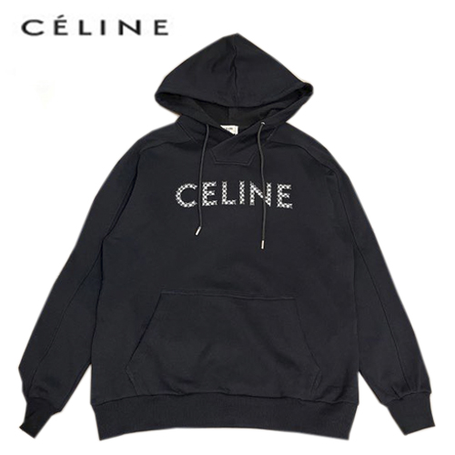 CELINE-10146 셀린느 블랙 스터드 장식 후드 티셔츠 남여공용