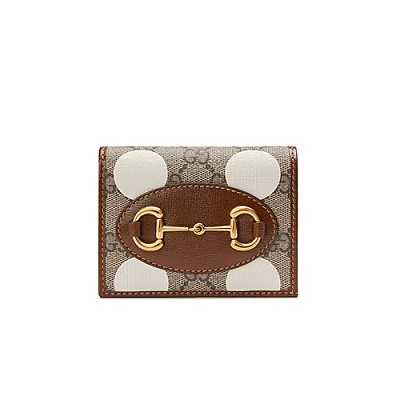 GUCCI-621887 9756 구찌 베이지/레드 구찌 홀스빗 1955 카드 케이스 지갑