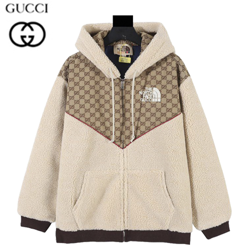 GUCCI-01125 구찌 베이지 시어링 구찌 X 노스페이스 콜라보 후드 쟈켓 남여공용