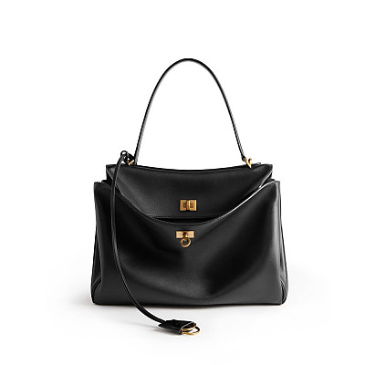 BALENCIAGA-789772 발렌시아가 카키 은장 로데오 미디엄 핸드백