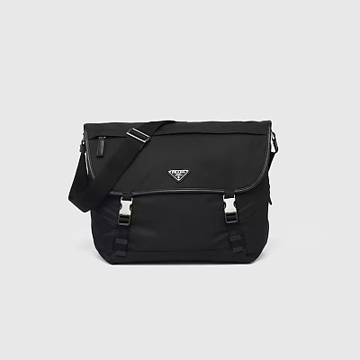 PRADA-2VD052 프라다 밀리터리/캐러멜 리나일론 및 가죽 숄더백 30cm
