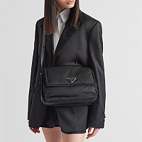 PRADA-1BD255 프라다 브라운 미디엄 리나일론 패딩 숄더백