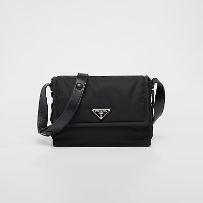PRADA-1BD313 프라다페이크 블랙 리나일론 스몰 패딩 숄더백 23cm