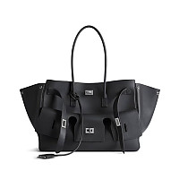 BALENCIAGA-발렌시아가 블랙 골드 벨 에어 미디엄 캐리 올 백 37cm - 8054812ABAV1000