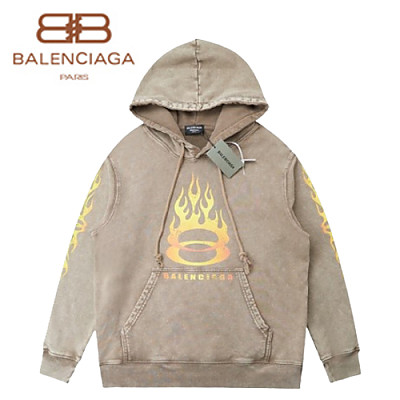BALENCIAGA-090914 발렌시아가 블루 프린트 장식 워싱 후드 티셔츠 남성용
