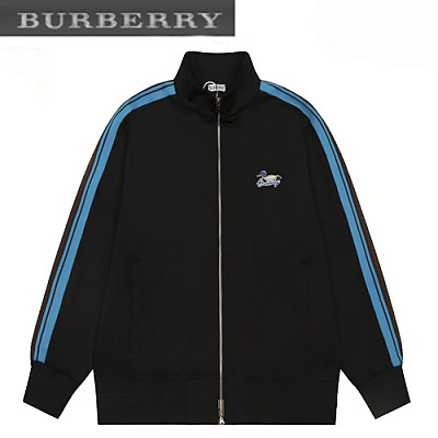 BURBERRY-09268 버버리 블랙 스트라이프 장식 스웨트재킷 남여공용