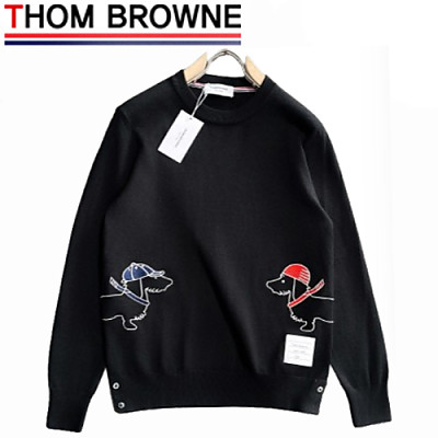 THOM BROWNE-11169 톰 브라운 화이트 아플리케 장식 스웨터 남성용