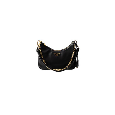 PRADA-1BC204 프라다 블랙 리에디션 1995 체인 리나일론 미니 호보 백 22cm