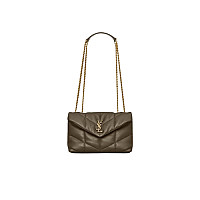 SAINT LAURENT-759337 생 로랑 블랙 양가죽 puffer 토이