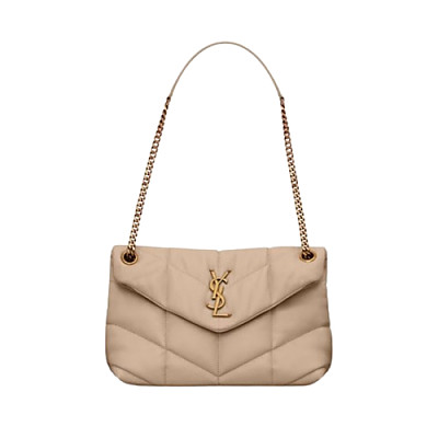SAINT LAURENT-577476 생 로랑 베이지 나파 퀼팅 가죽 스몰 puffer
