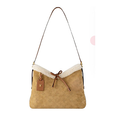 LOUIS VUITTON-M11843 루이비통 베이지 스웨이드 모노그램 마히나 캐리올 PM