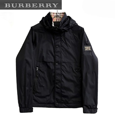 BURBERRY-03034 버버리 블랙 나일론 바람막이 후드 재킷 남성용