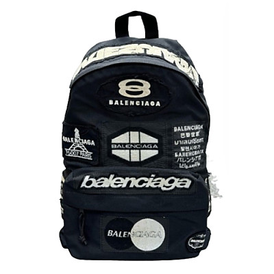 BALENCIAGA-92456 발렌시아가 블랙 코튼 패치 장식 백팩