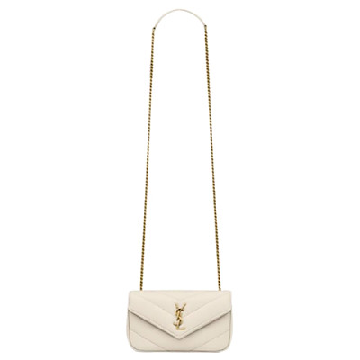SAINT LAURENT-821749 생 로랑 화이트 램스킨 loulou 토이