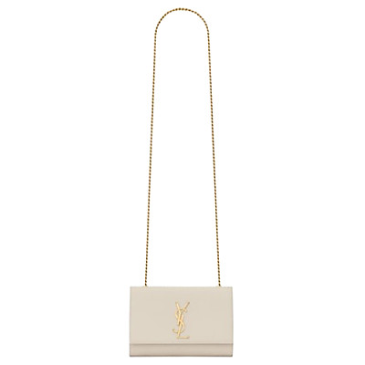 SAINT LAURENT-469390 생 로랑 화이트 그랑 드 뿌드르 가죽 kate 스몰 백