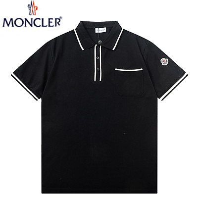 MONCLER-04015 몽클레어 블랙 코튼 폴로 티셔츠 남성용