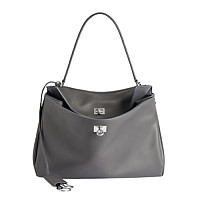 BALENCIAGA-789772 발렌시아가 카키 은장 로데오 미디엄 핸드백