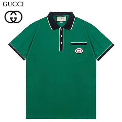 GUCCI-040115 구찌 그린 GG 로고 폴로 티셔츠 남성용
