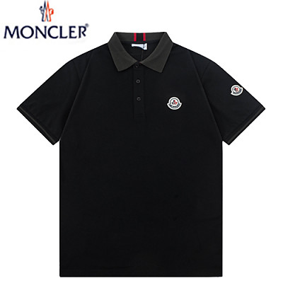 MONCLER-04016 몽클레어 블랙 코튼 폴로 티셔츠 남성용