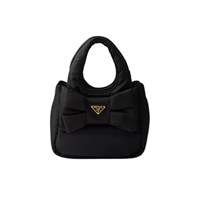 PRADA-1BA359 프라다 베이지 리본 장식 패딩 리나일론 미니백
