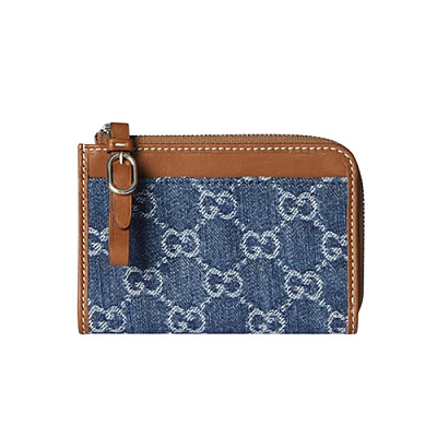 GUCCI-821804 9758 구찌 브라운 GG 엠블럼 지퍼 카드 케이스