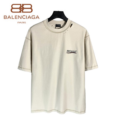 BALENCIAGA-05171 발렌시아가 블랙 워시드 코튼 빈티지 티셔츠 남여공용