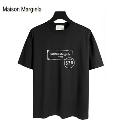 Maison Margiela-05176 메종 화이트 프린트 장식 티셔츠 남여공용