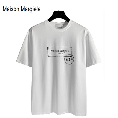 Maison Margiela-05175 메종 블랙 프린트 장식 티셔츠 남여공용