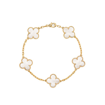 VAN CLEEF ARPELS-VCARP2 반클리프 로즈 골드/블랙 다이아몬드 빈티지 알함브라 브레이슬릿