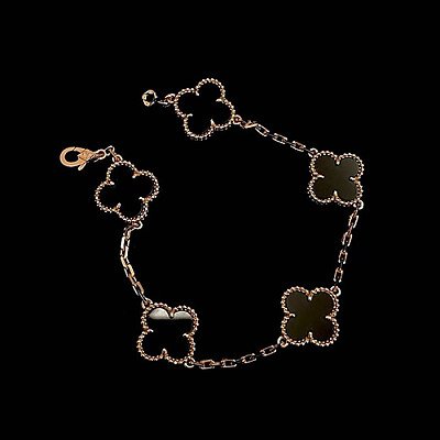 VAN CLEEF ARPELS-VCARP2 반클리프 로즈 골드/블랙 다이아몬드 빈티지 알함브라 브레이슬릿