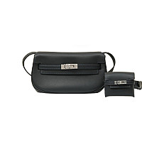 HERMES-KM17 에르메스 화이트 금장 SWIFT 가죽 켈리 무브