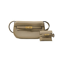 HERMES-KM17 에르메스 화이트 금장 SWIFT 가죽 켈리 무브
