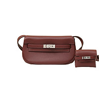 HERMES-KM17 에르메스 화이트 금장 SWIFT 가죽 켈리 무브