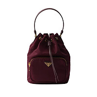 [스페셜오더]PRADA-1BH038 프라다 투웨이 포켓 블랙&그레이 사피아노 가죽 스몰 버킷백