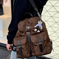 [스페셜오더]PRADA-2VZ110 프라다 흑갈색 리나일론 백팩(패브릭 스트랩)