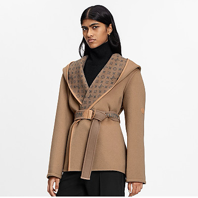 LOUIS VUITTON-1A99KB 루이비통 벨티드 쇼트 랩 피코트 브라운